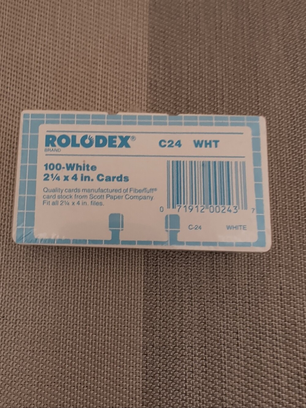Vintage Rolodex Brand Pack of 100 C24 White 2 1/4 X 4 Inch File Cards NOS